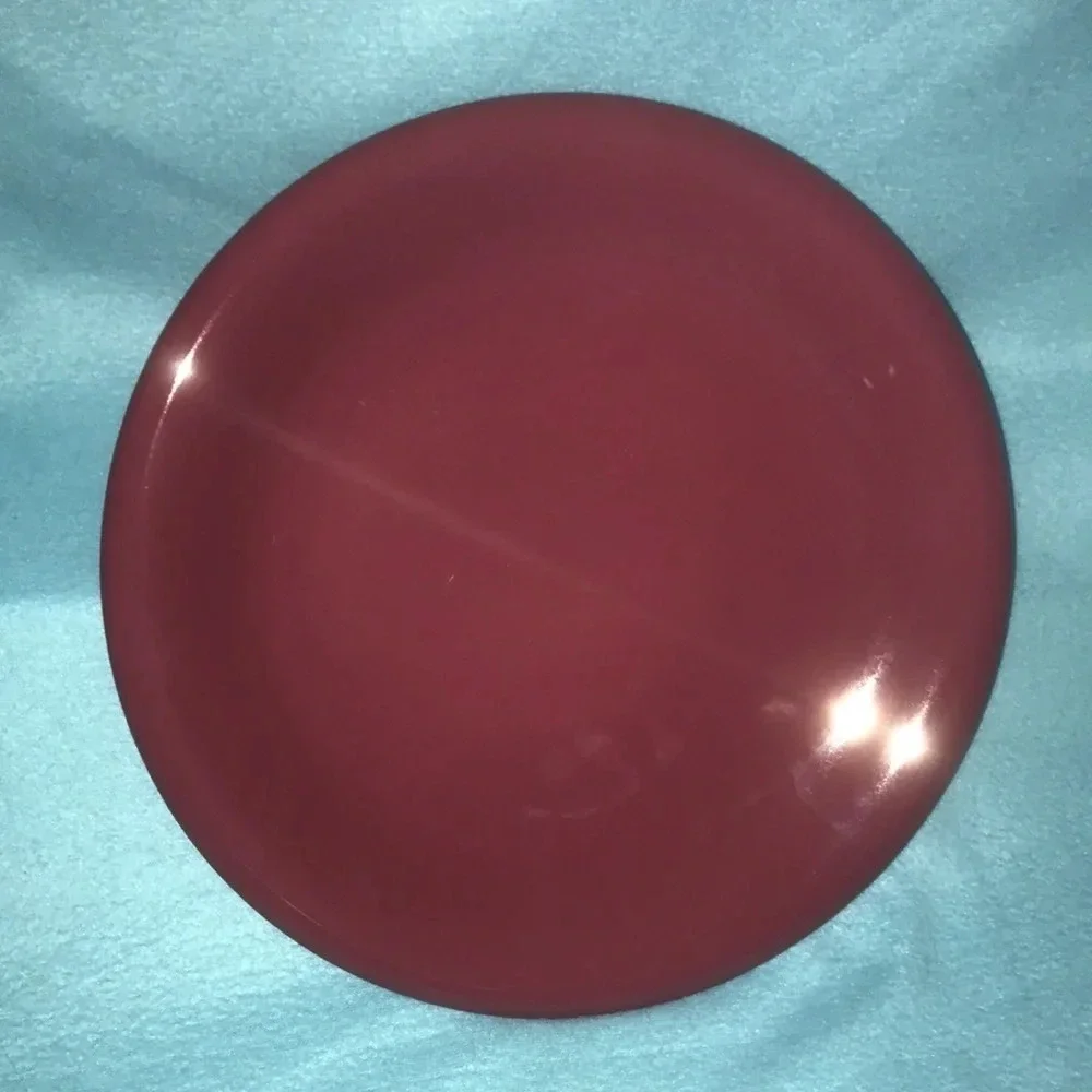 MERVYNS vintage cranberry colored platter and matching salt and pepper shakers